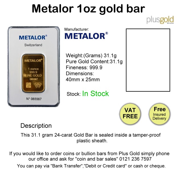 1oz gram gold Bar