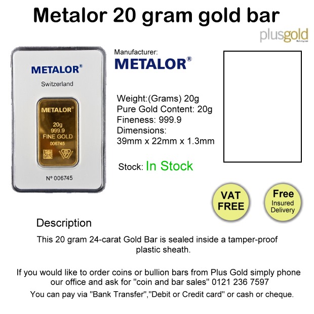 20 gram gold Bar