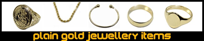 Plain gold jewellery items